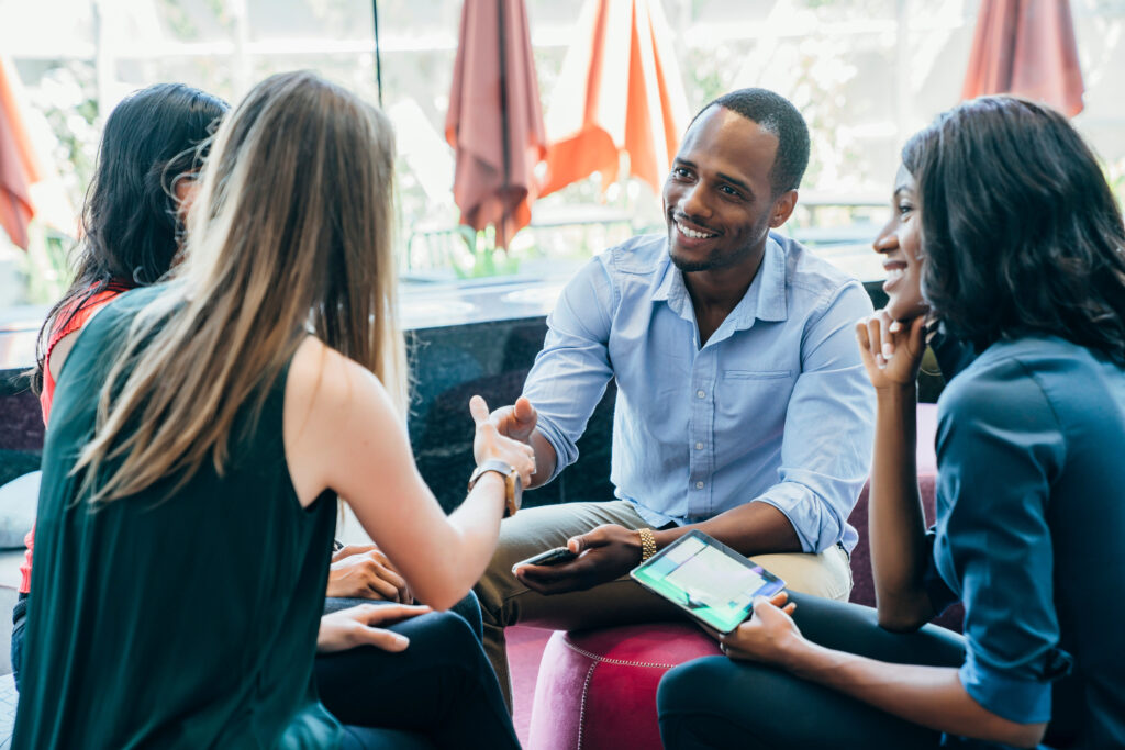 An image of a group of real estate agents at a networking event.